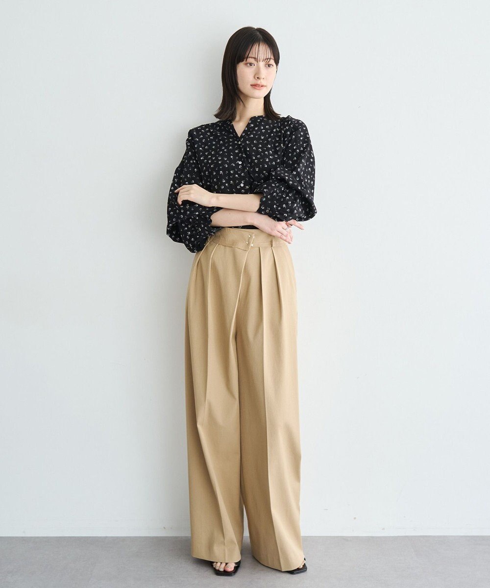 YECCA VECCA 2wayボリューム袖花柄ブラウス 