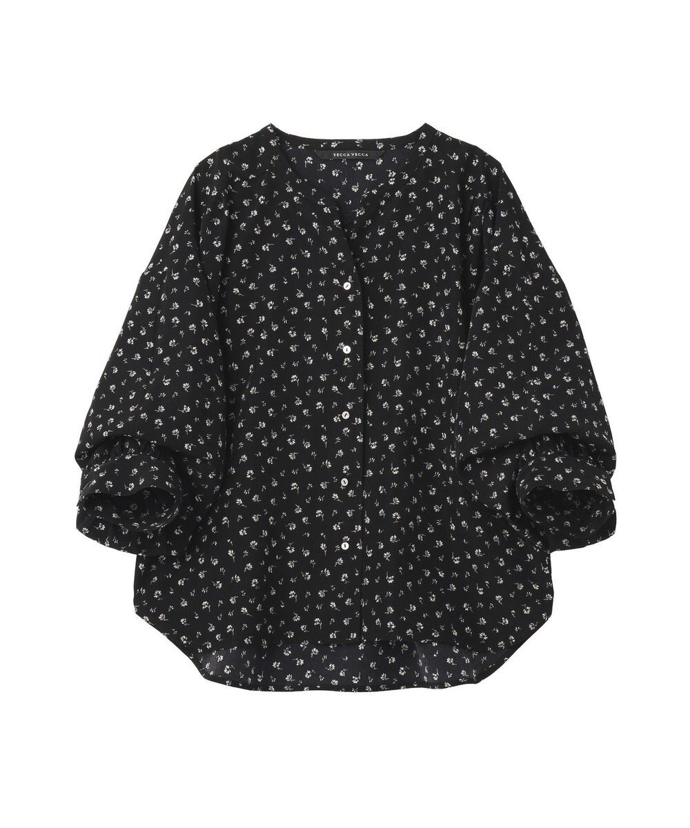 YECCA VECCA 2wayボリューム袖花柄ブラウス 