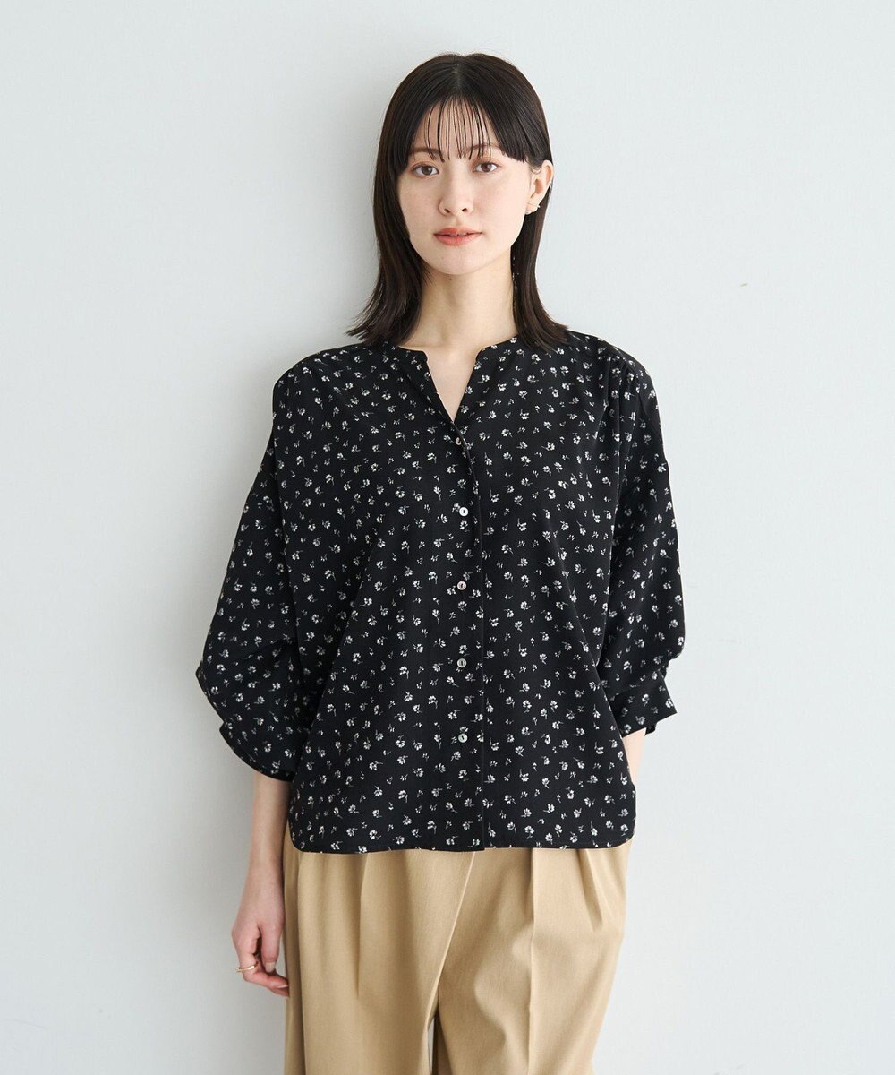 YECCA VECCA 2wayボリューム袖花柄ブラウス 