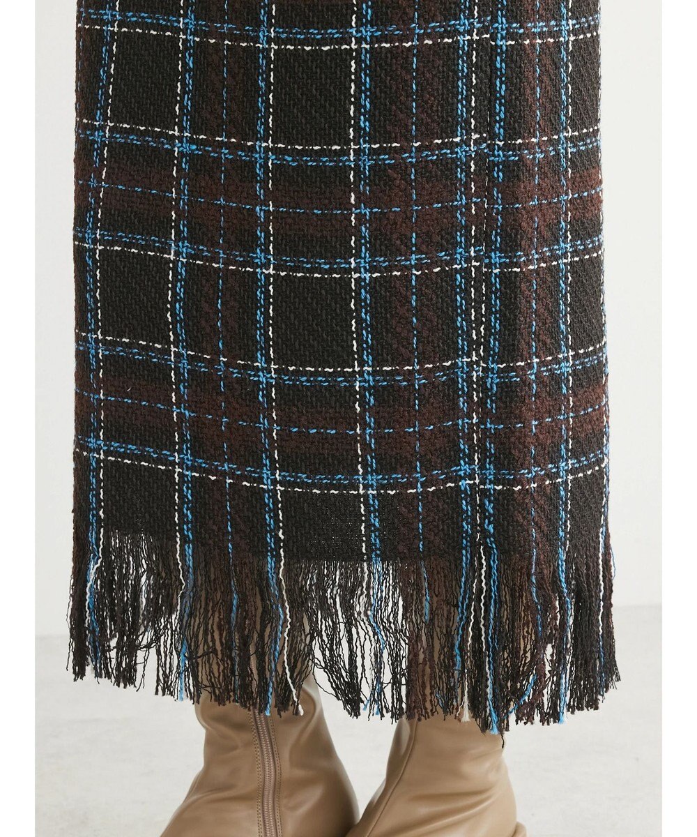 Green Parks ・ＳＵＧＡＲ　ＳＰＯＯＮ　チェックフリンジスカート 