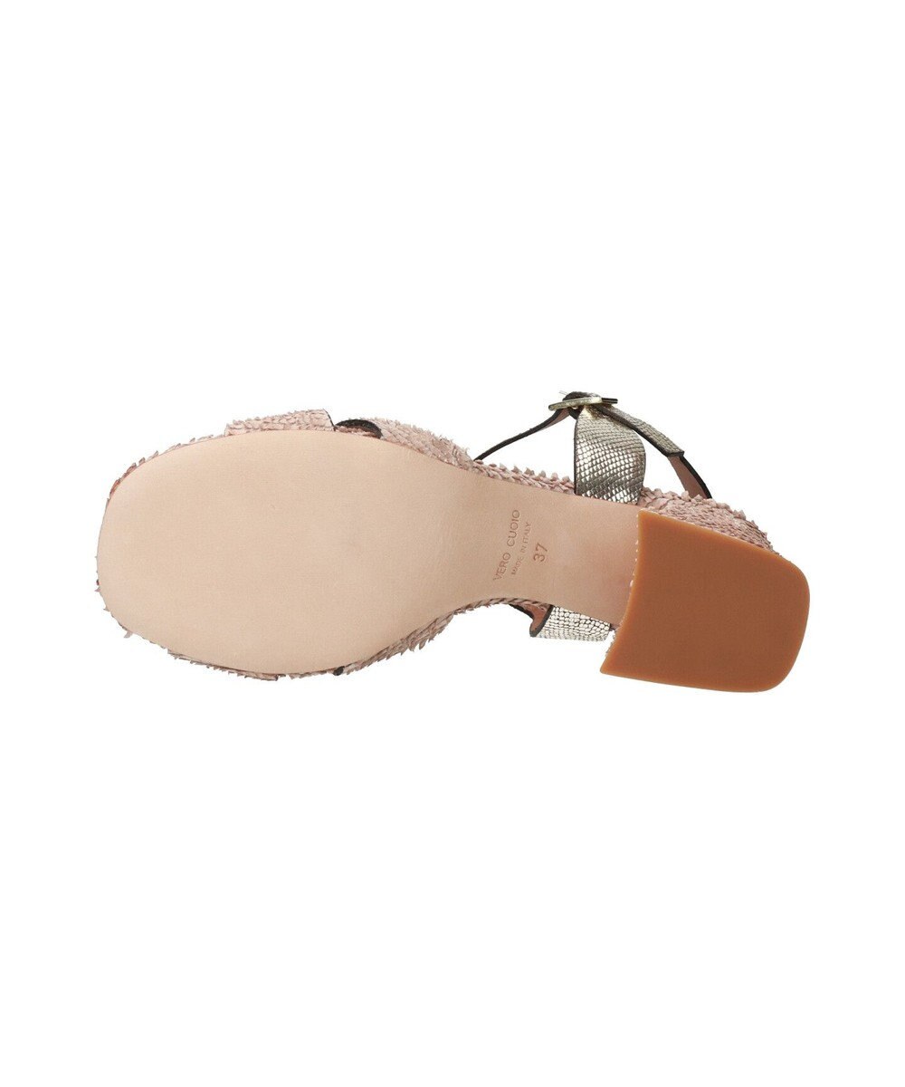 INTER-CHAUSSURES 【DUCCIO DEL DUCA】異素材コンビチャンキーヒールサンダル 