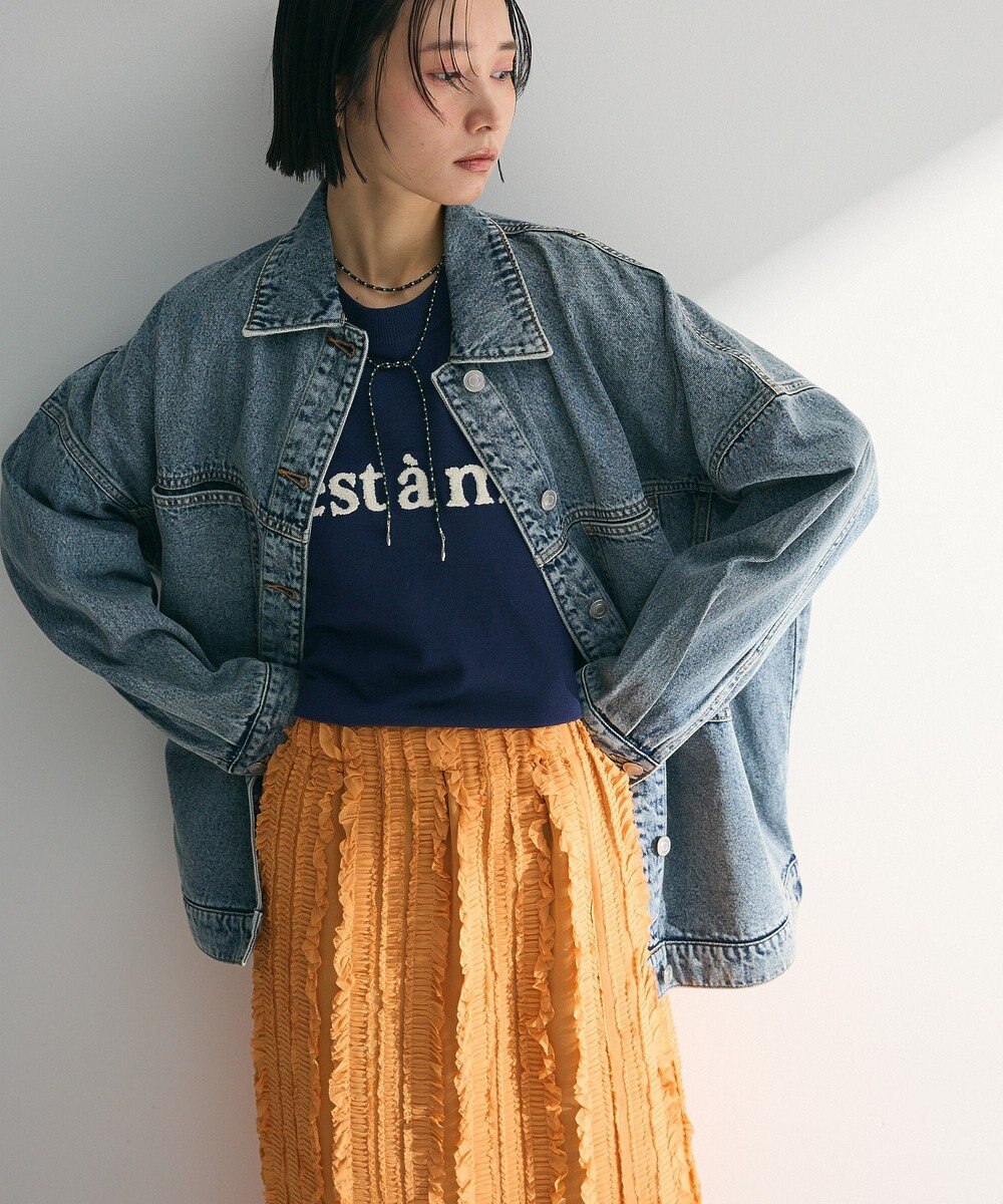 Green Parks さがら刺繍ロゴニットプルオーバー 