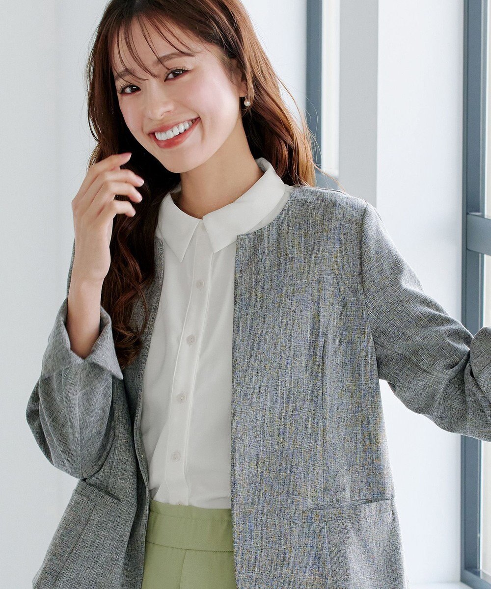 Tiaclasse L 【洗える】パフスリーブシャツブラウス 