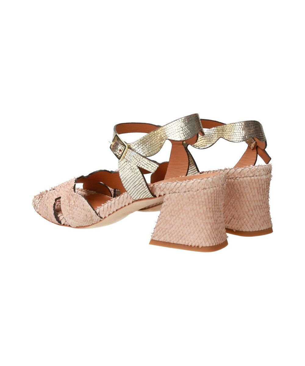 INTER-CHAUSSURES 【DUCCIO DEL DUCA】異素材コンビチャンキーヒールサンダル 