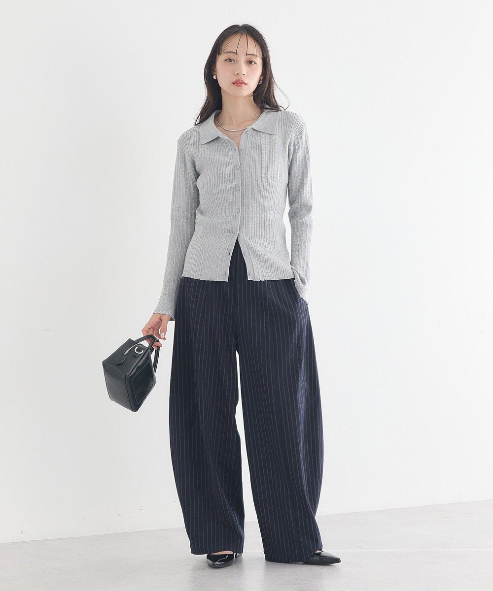 earth music&ecology レギュラーカラーニットカーディガン 