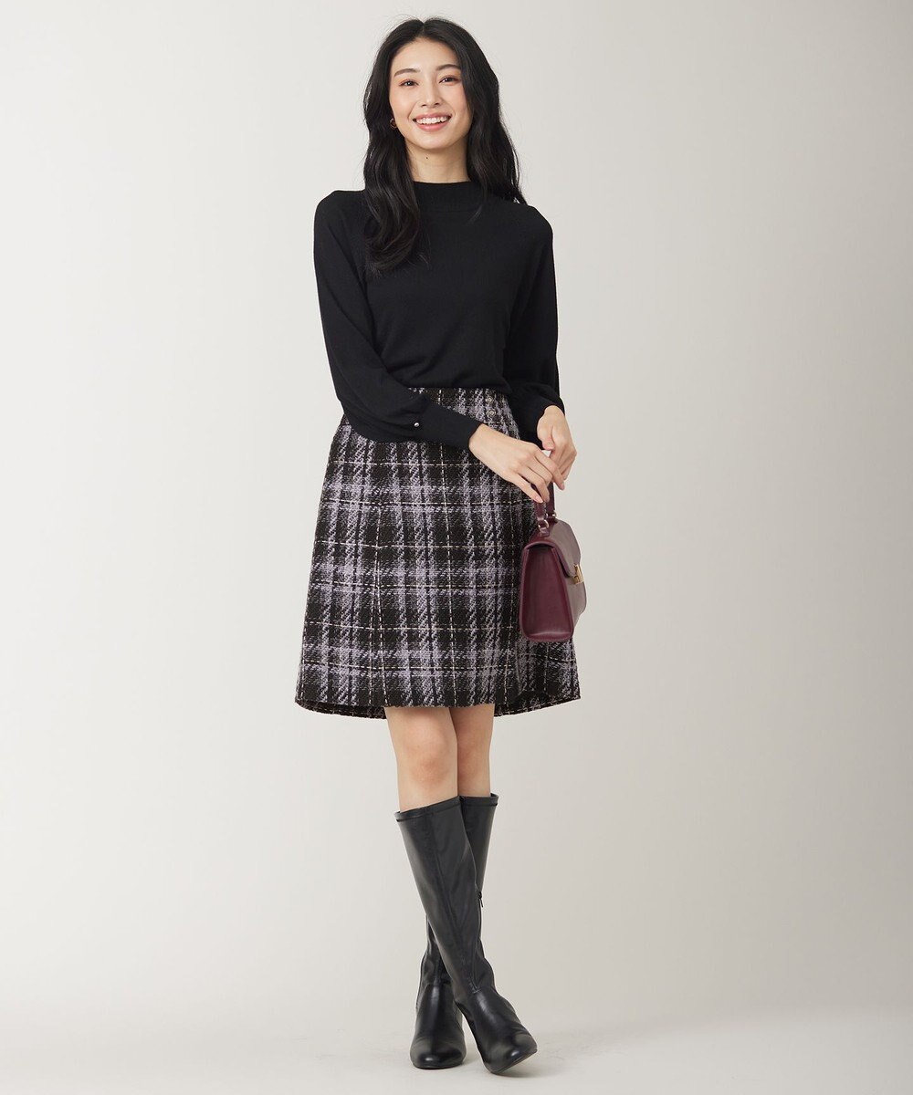 ANY SIS 【洗える】カシミヤブレンドパフ袖 ニット 