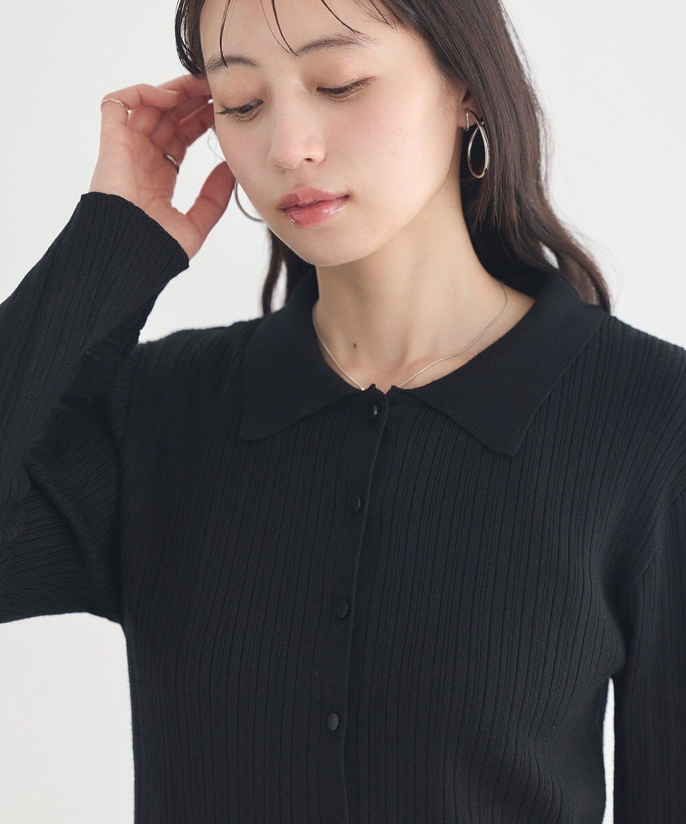 earth music&ecology レギュラーカラーニットカーディガン 