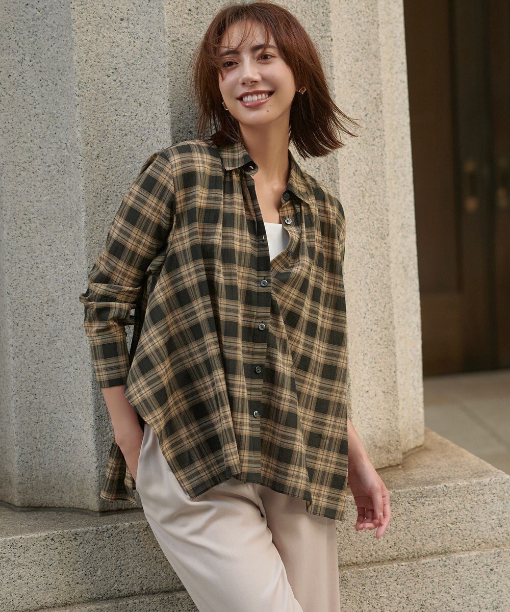 23区 S 【WEB&一部店舗限定】シアーコットン チェック シャツ 