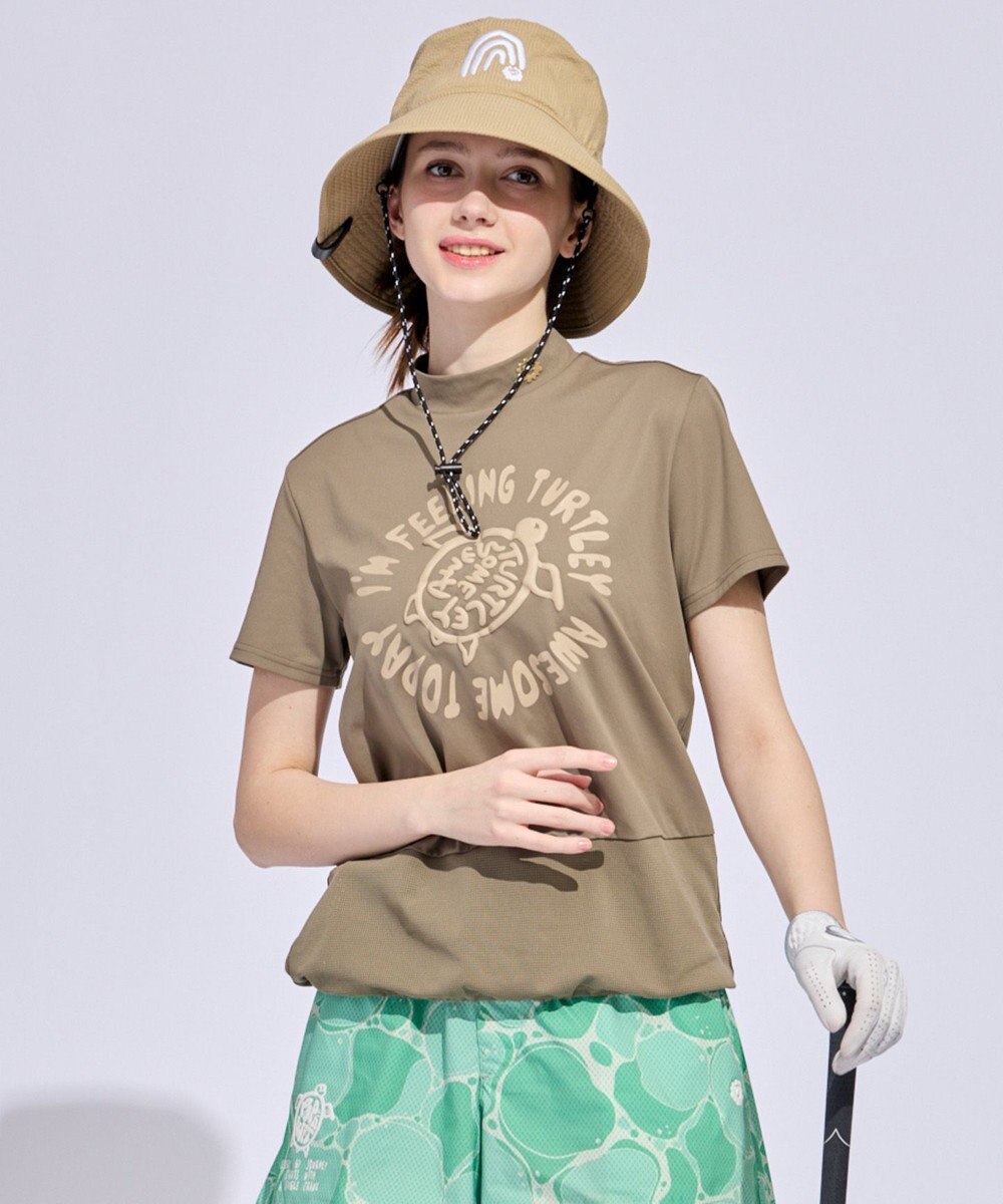 PW CIRCULUS 【WOMEN】SEA TURTLE メッシュコンビモックネックT ゴルフウェア レディース 