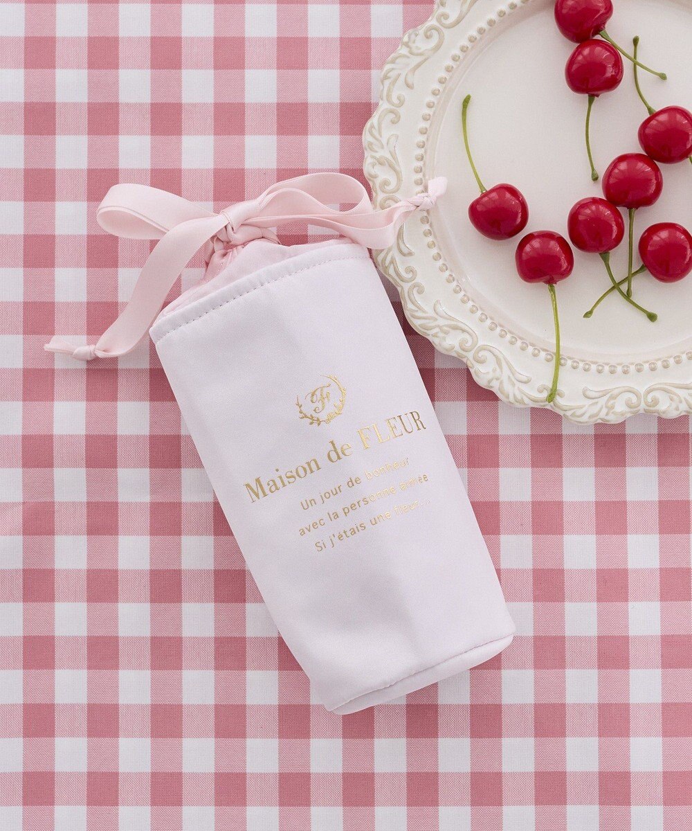 Maison de FLEUR 【保冷機能付き】サテン巾着ボトルケース 