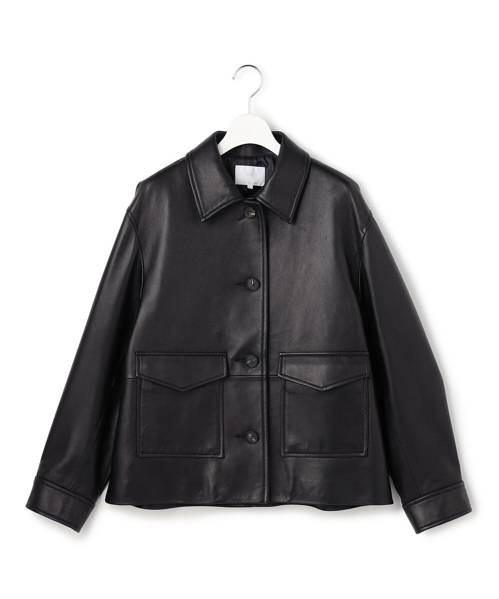 23区 L 【GOLD LABEL】ラムレザー アウトポケット ブルゾン 