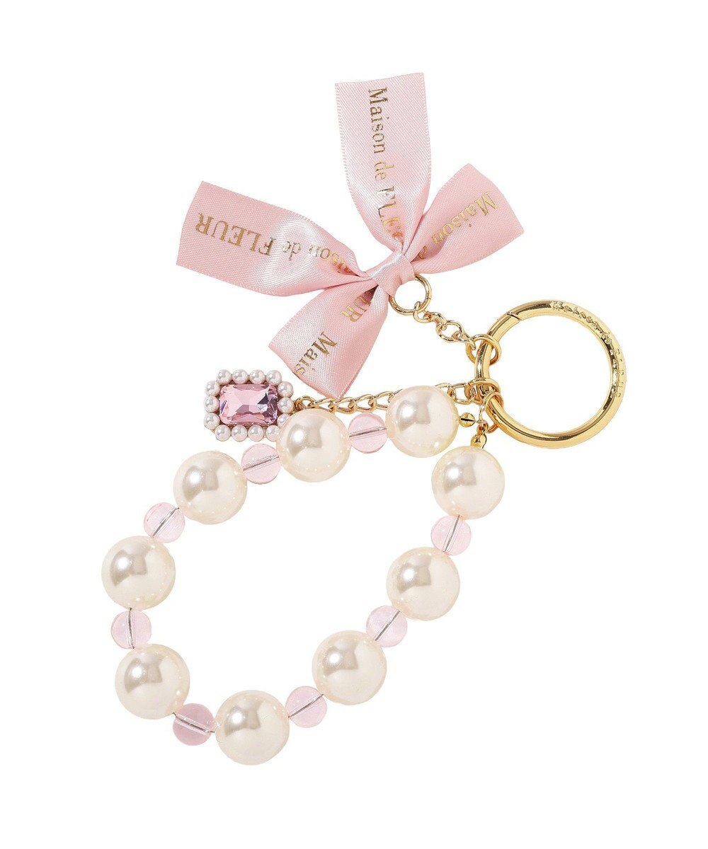Maison de FLEUR ロゴリボンビッグパールビジューチャーム 