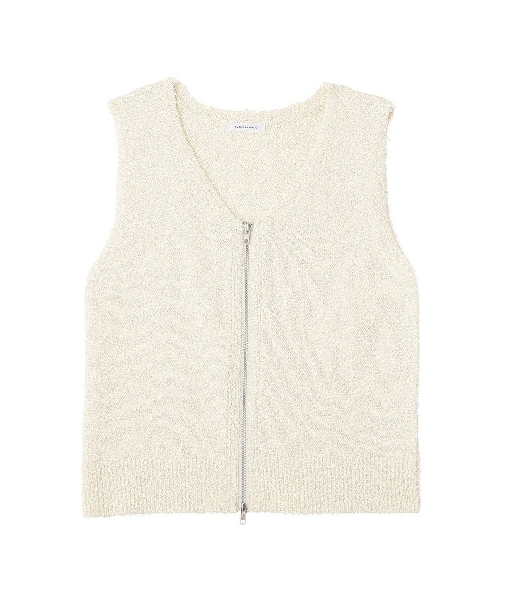 AMERICAN HOLIC ダブルZIPシャギーニットベスト 