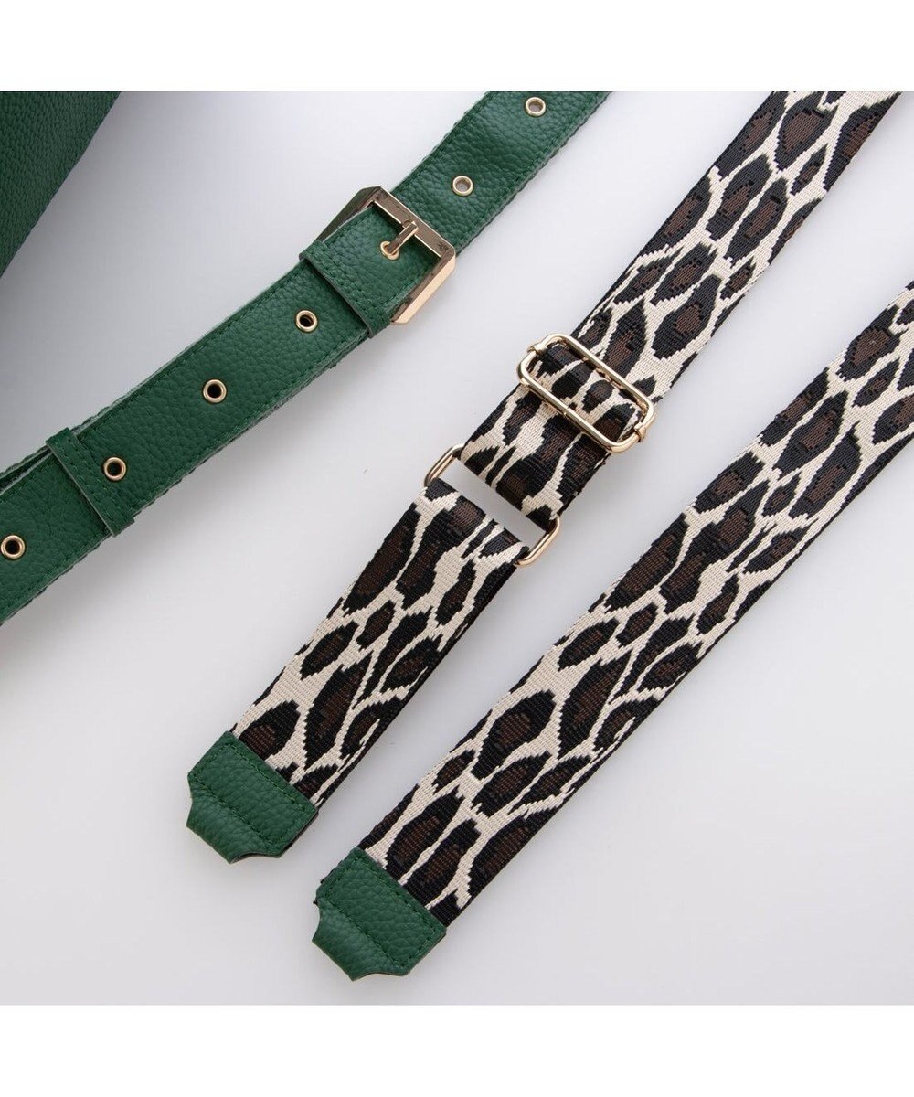 UNBILLION ペルケ perche / 牛革×ナイロンチェンジベルトキーチャームショルダー 