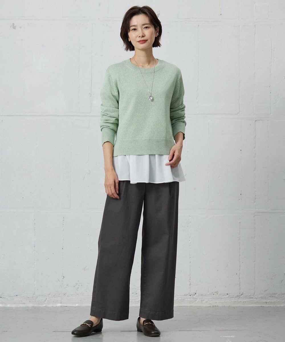 J.PRESS LADIES 【洗える】Reeves  Shine クルーネック ニット 