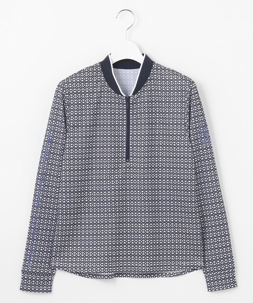 23区GOLF 【WOMEN】サンベールメッシュ モノグラムハーフジップ 