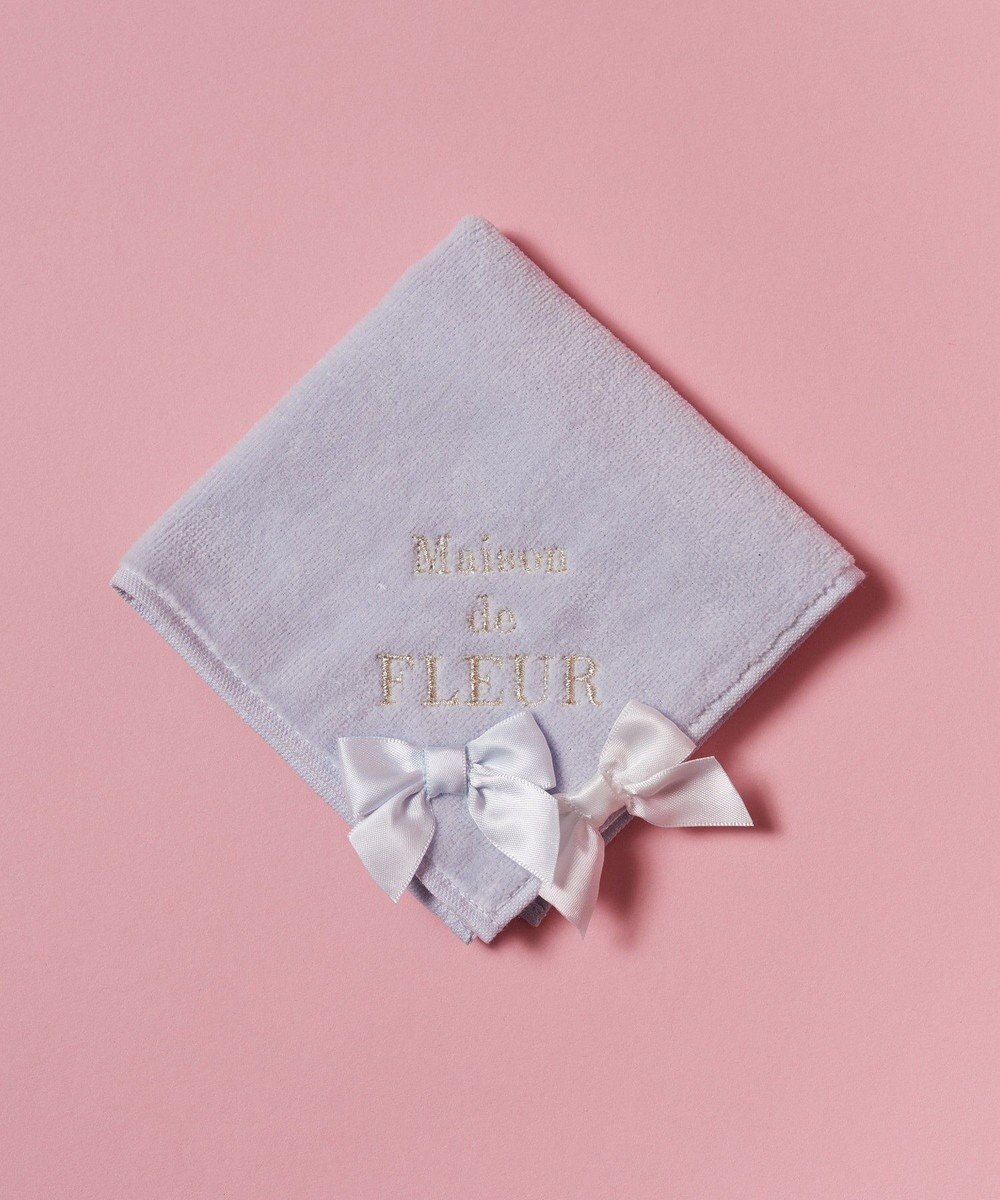 Maison de FLEUR バイカラーリボンタオルハンカチ 