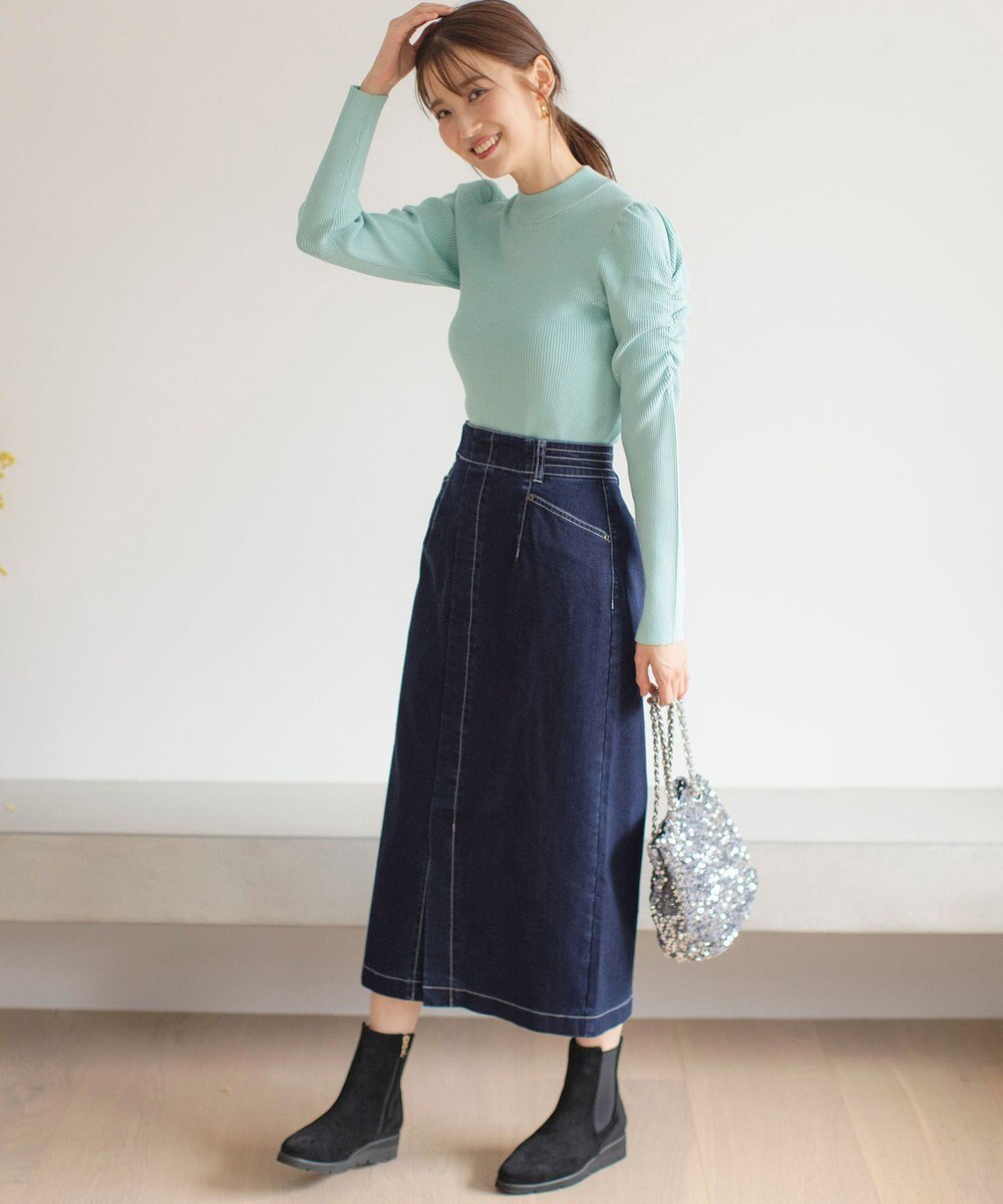 ANY SIS S 【洗える】ストレッチライトデニム スカート 