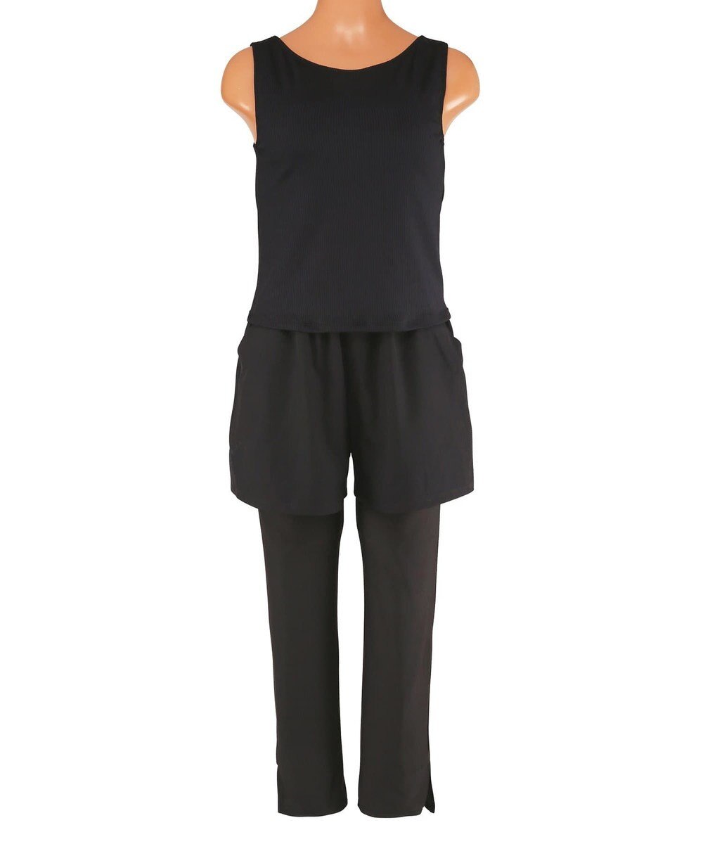 San-ai Resort（三愛水着楽園） 【再入荷】WEB限定商品　ポケット付きハーフジップラッシュパーカー＋リブタンキニ水着+レギンス5点セット【Beach Queen（ビーチクイーン）】 