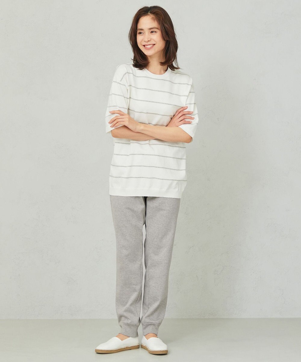 JOSEPH ABBOUD MOUNTAIN 【SPACE／UNISEX】OGコットンストレッチボーダー ニットTシャツ 