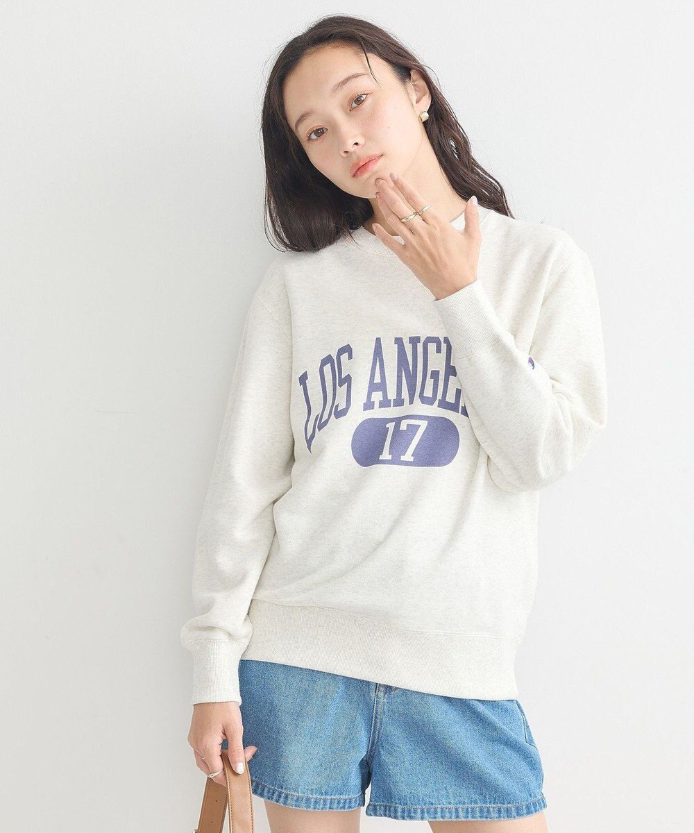 earth music&ecology チャンピオン　ｅｍａｅプリント裏毛プルオーバー 