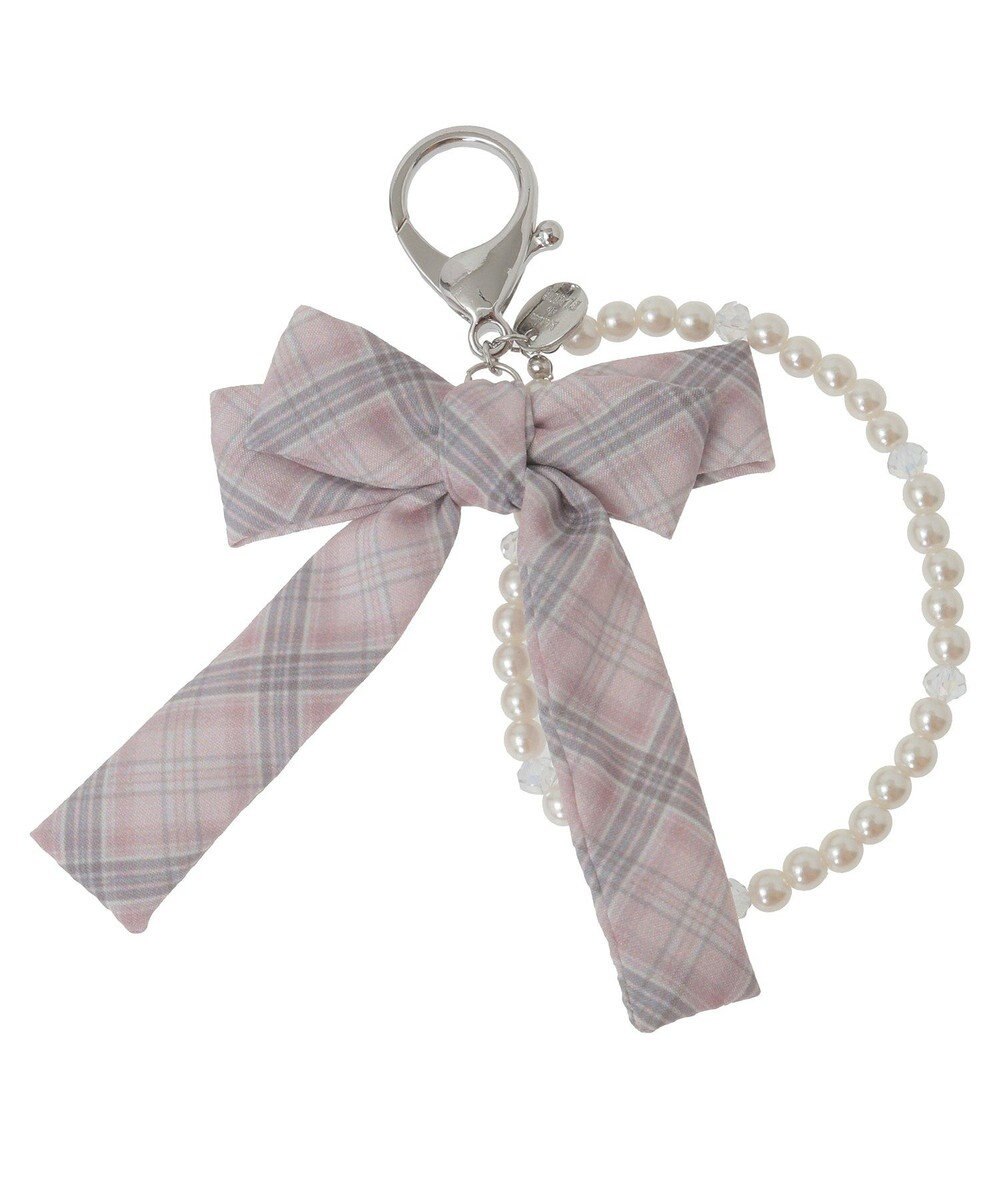 Maison de FLEUR チェックリボンパールチャーム 