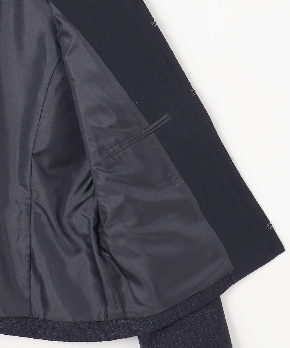 ANY SIS リップルボーダーストレッチ ノーカラージャケット 