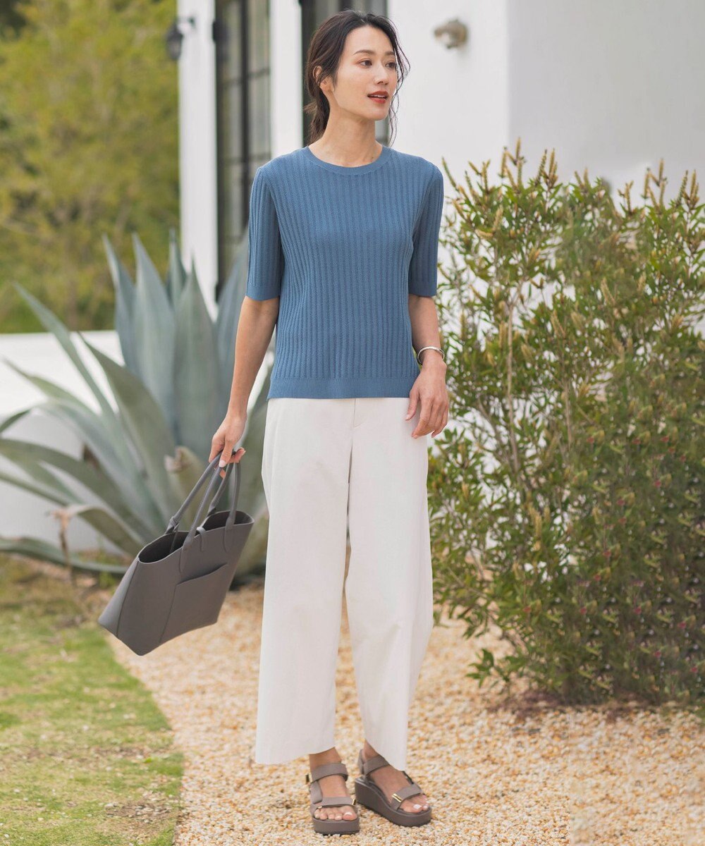 J.PRESS LADIES L 【洗える・抗菌防臭】VISCOSE STRETCH サマー ニット 