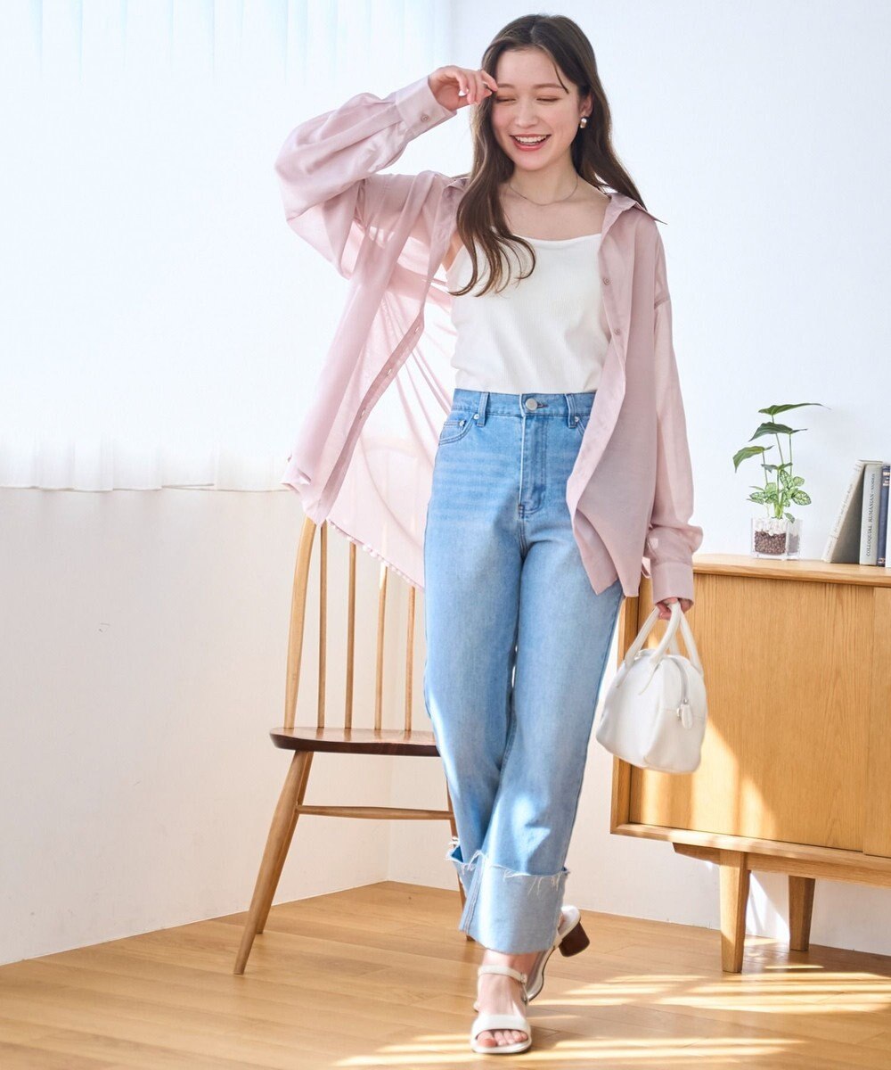 WEGO 【シワになりにくい/手洗い可】シアーBIGシャツ 