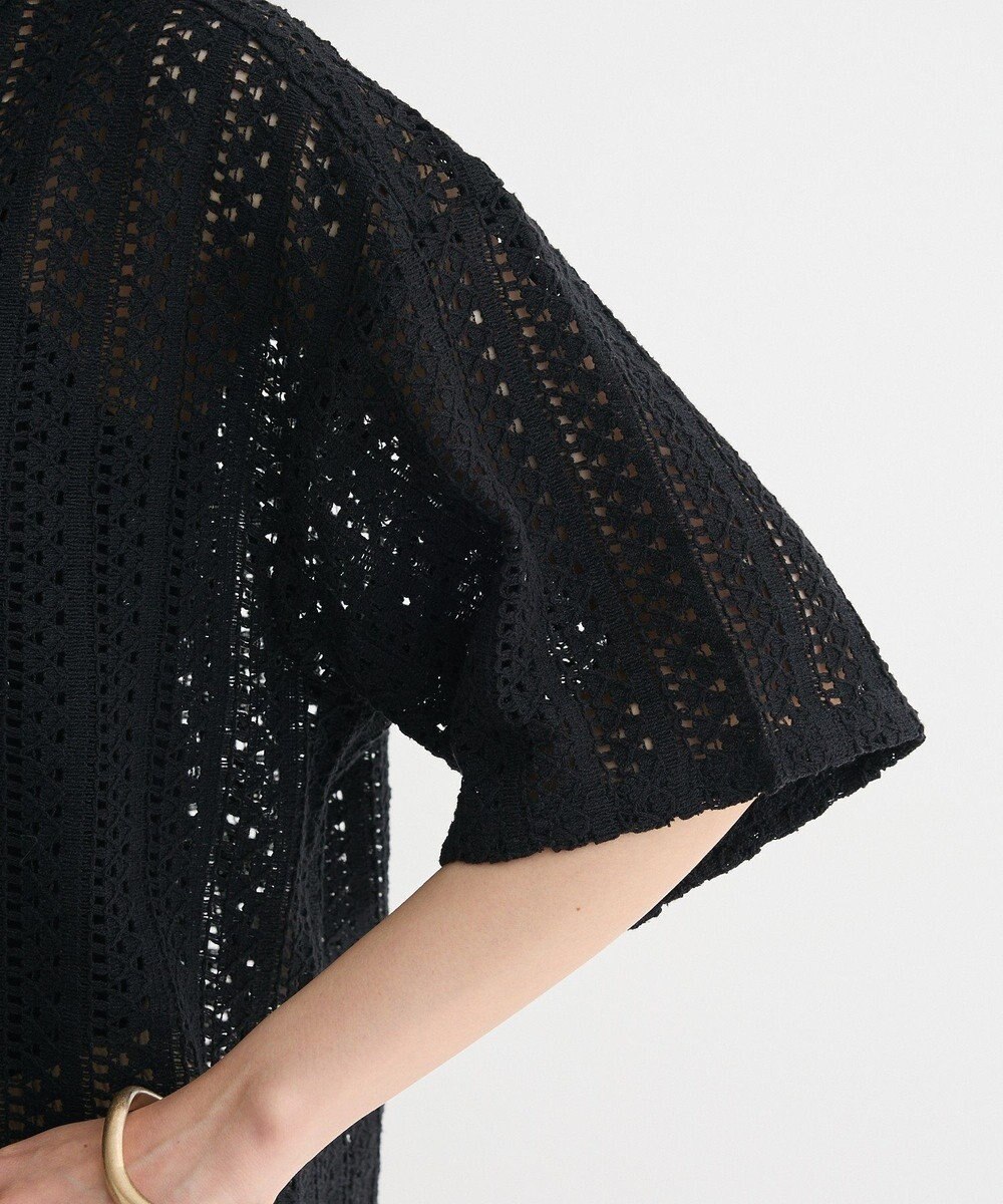 Green Parks インド綿 　衿付きレースシャツ 