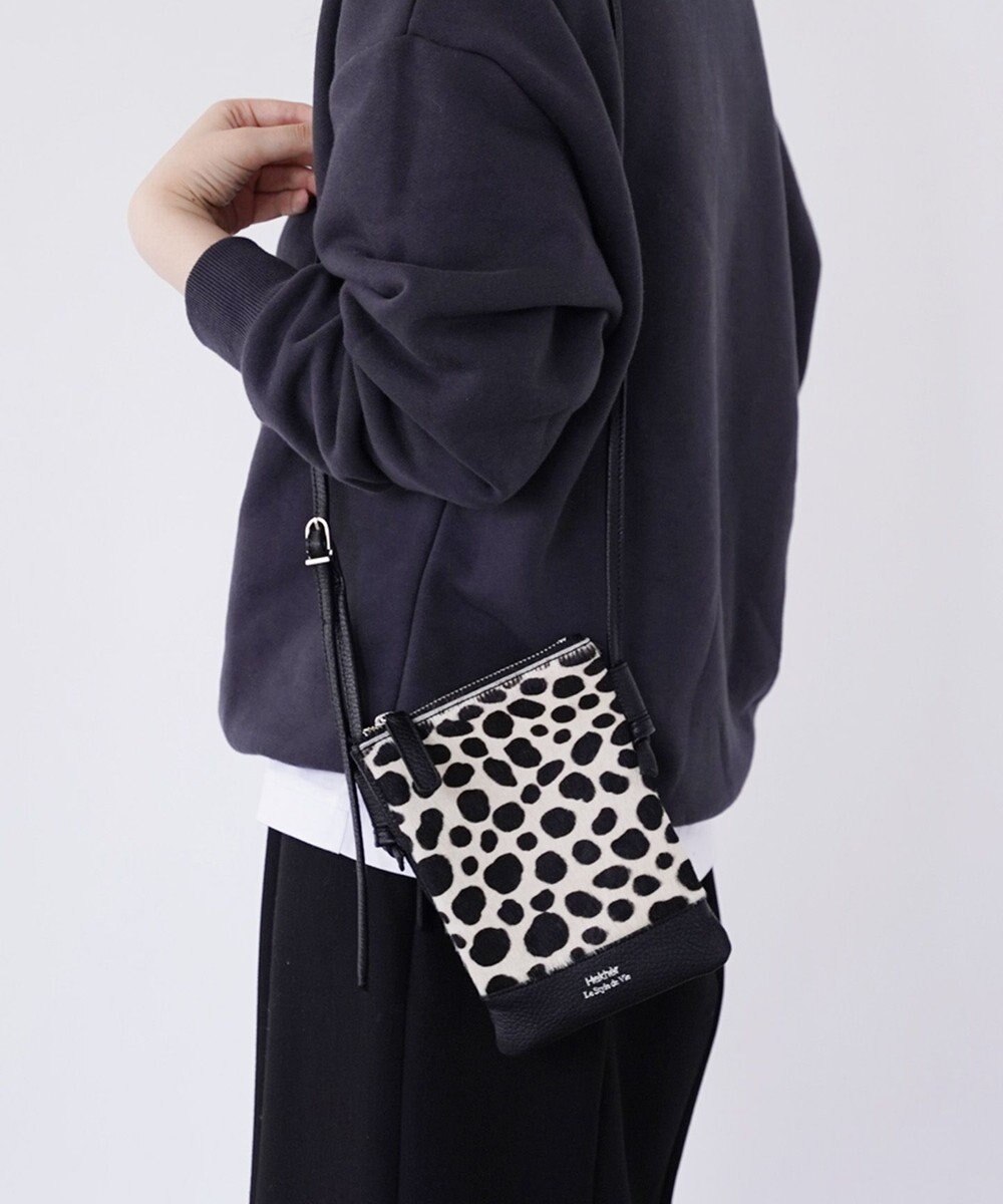 Hekhèr Le Style de Vie 【日本製】ハラコ×シュリンクレザー スマートフォンポシェット 