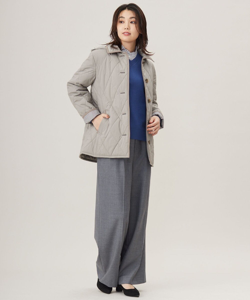 J.PRESS LADIES 【洗える】ANASTASIA milled ツータック ワイド パンツ 