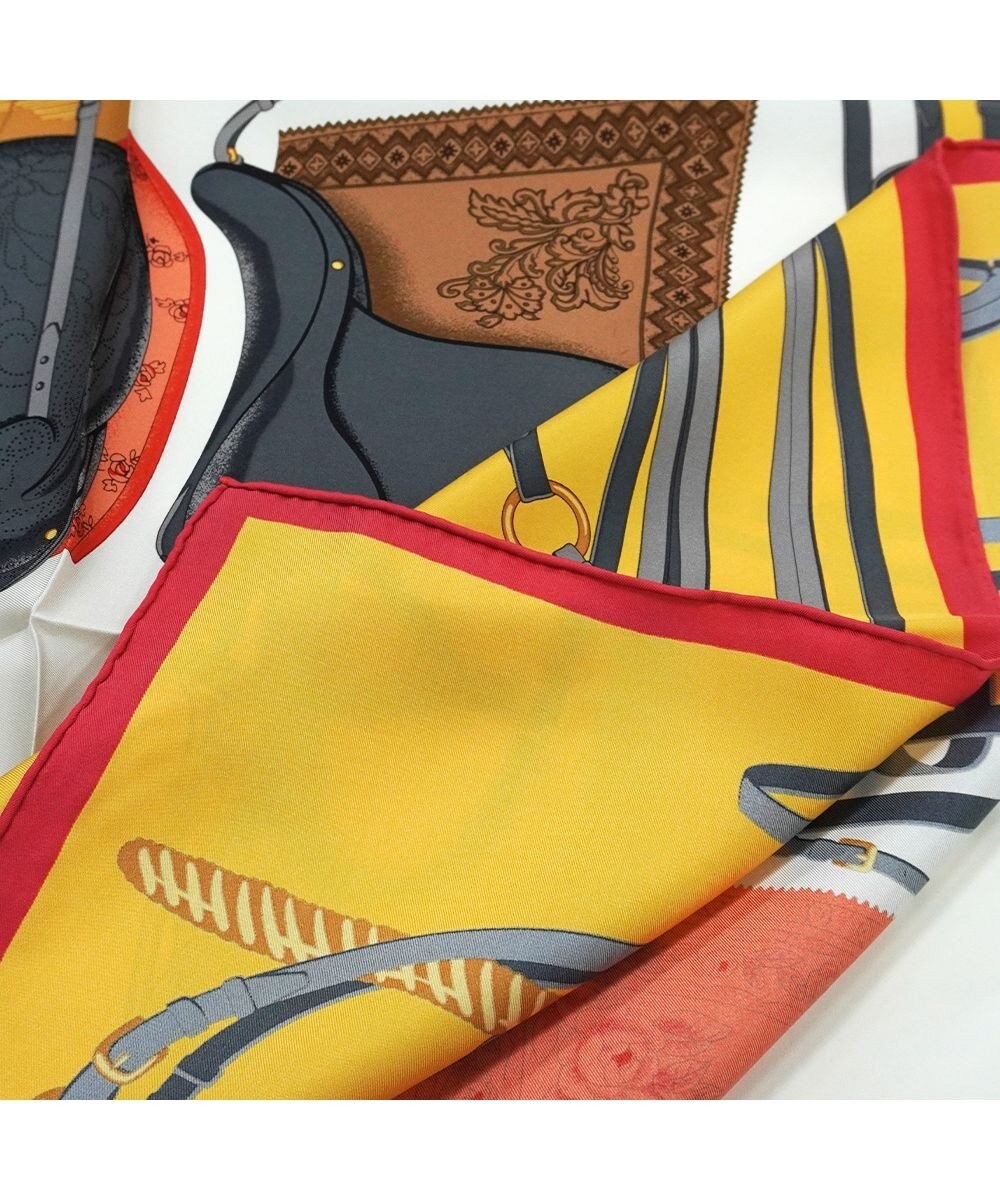 Marca 【伝統横濱スカーフ】鞍とベルト 大判 シルクスカーフ 