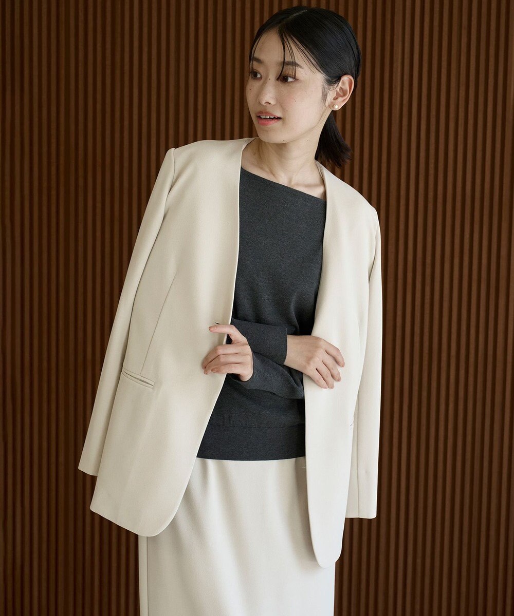 UNFILO L BEAUTY MOVE ノーカラージャケット 