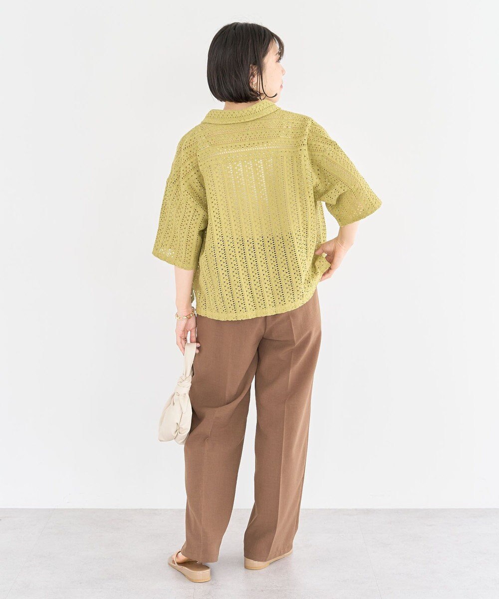 Green Parks インド綿 　衿付きレースシャツ 