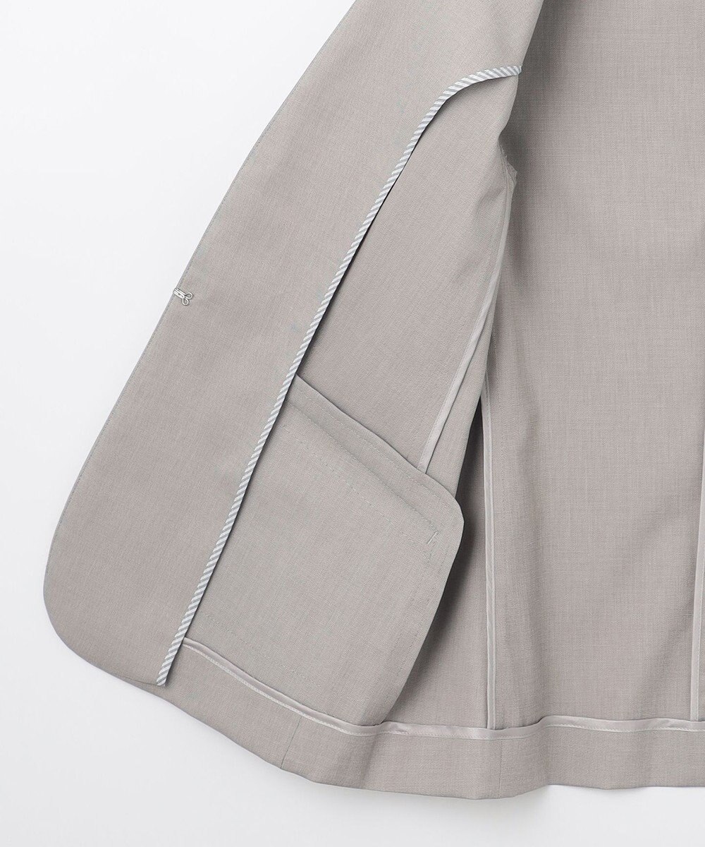 J.PRESS LADIES 【セットアップ対応・洗える・撥水・防汚】コットンFITTYシャーク ノーカラー ジャケット 