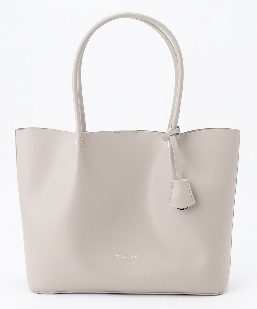 TOCCA BLOOM LEATHER TOTE L レザートートバッグ L ライトグレー系