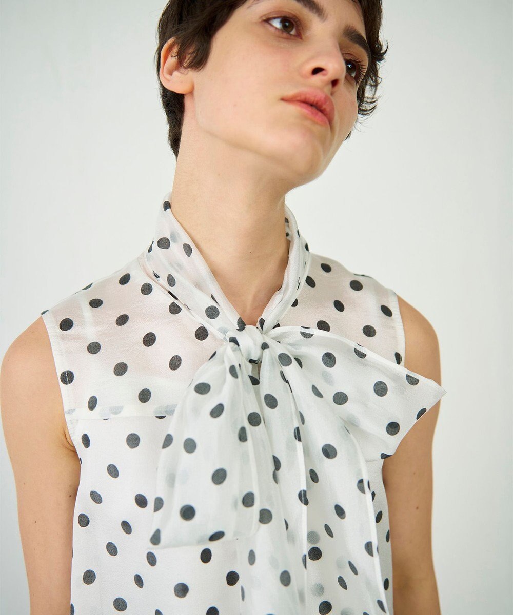 GRACE CONTINENTAL シアードットプリントブラウス 