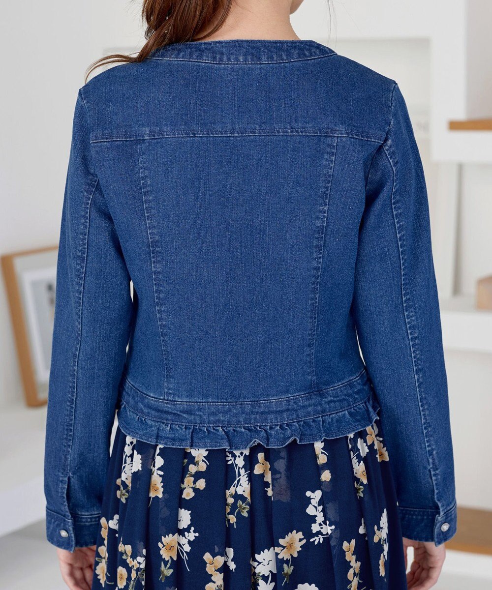 Tiaclasse ノーカラーデニムジャケット 