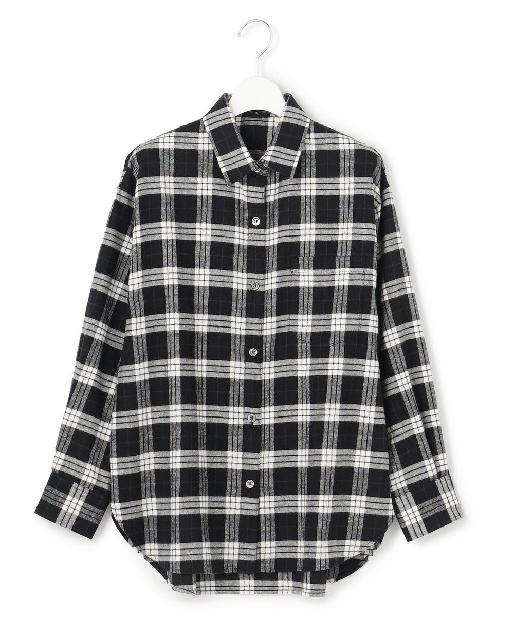 23区 L 【洗える】ブラッシュド ビエラチェック シャツ 