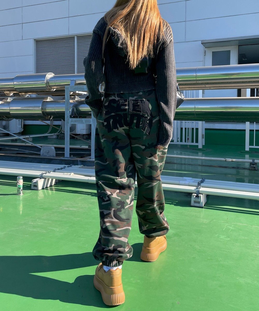 WEGO 【ウエストゴム】ヒップロゴスウェットパンツ 