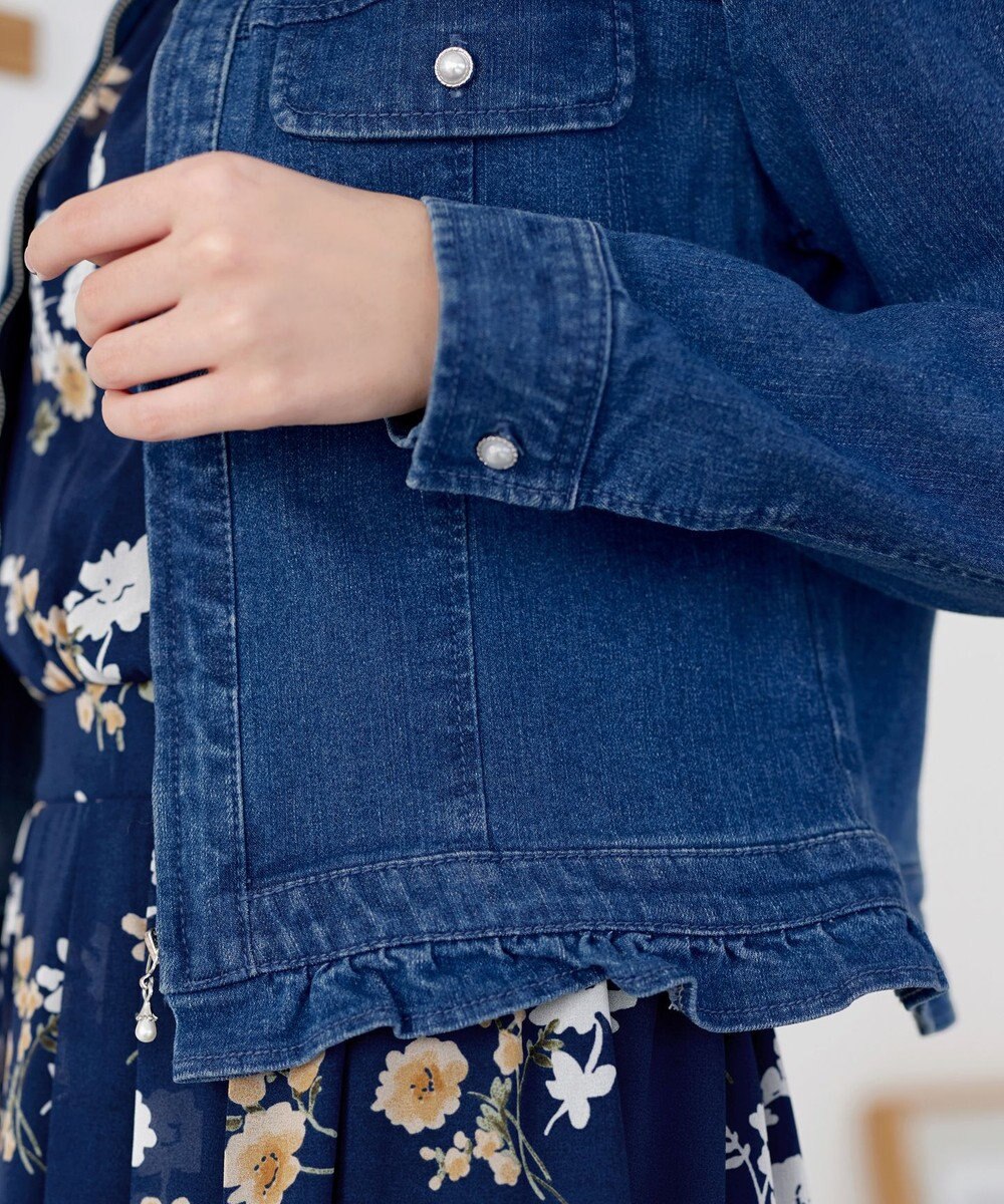 Tiaclasse ノーカラーデニムジャケット 