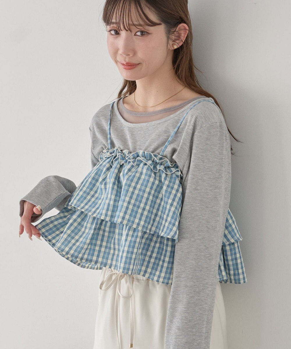 earth music&ecology 【予約】アソートチェックティアードビスチェ 