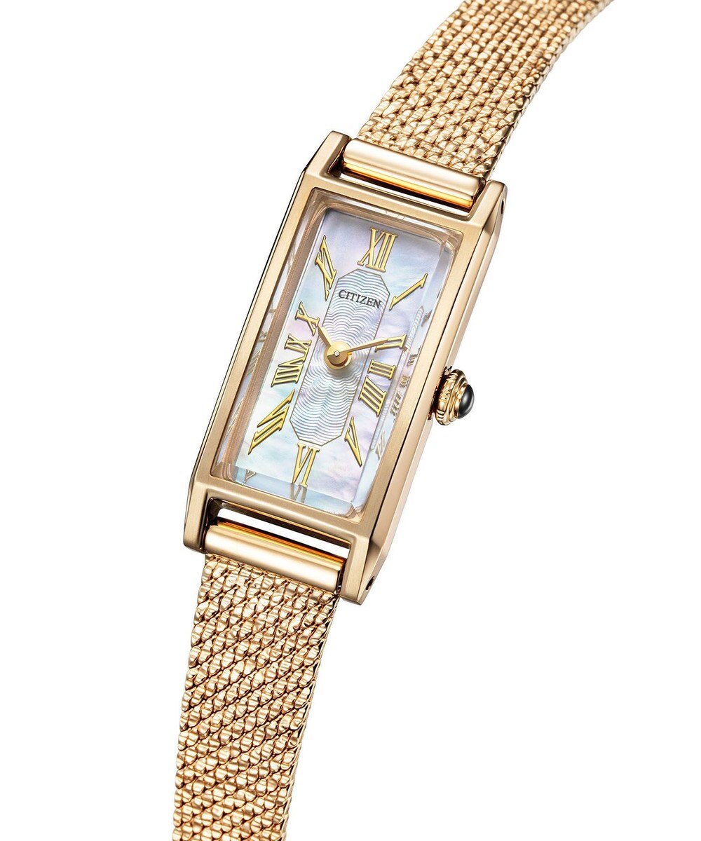 CITIZEN 【替えバンド付き2way 限定モデル】電池交換不要のメッシュバンドモデル EG7043-33D 