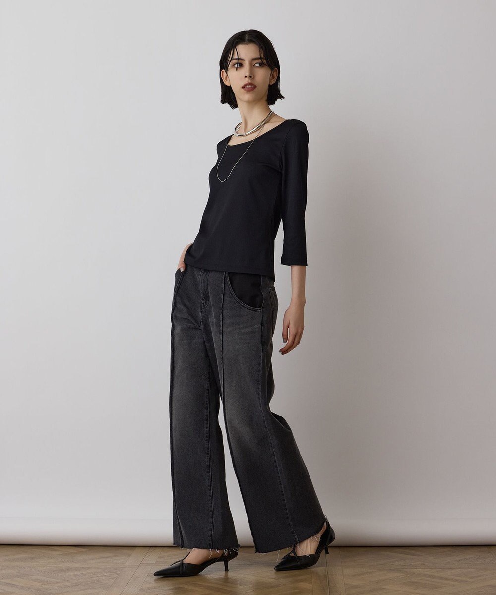 GRACE CONTINENTAL テレコボートネックトップ 