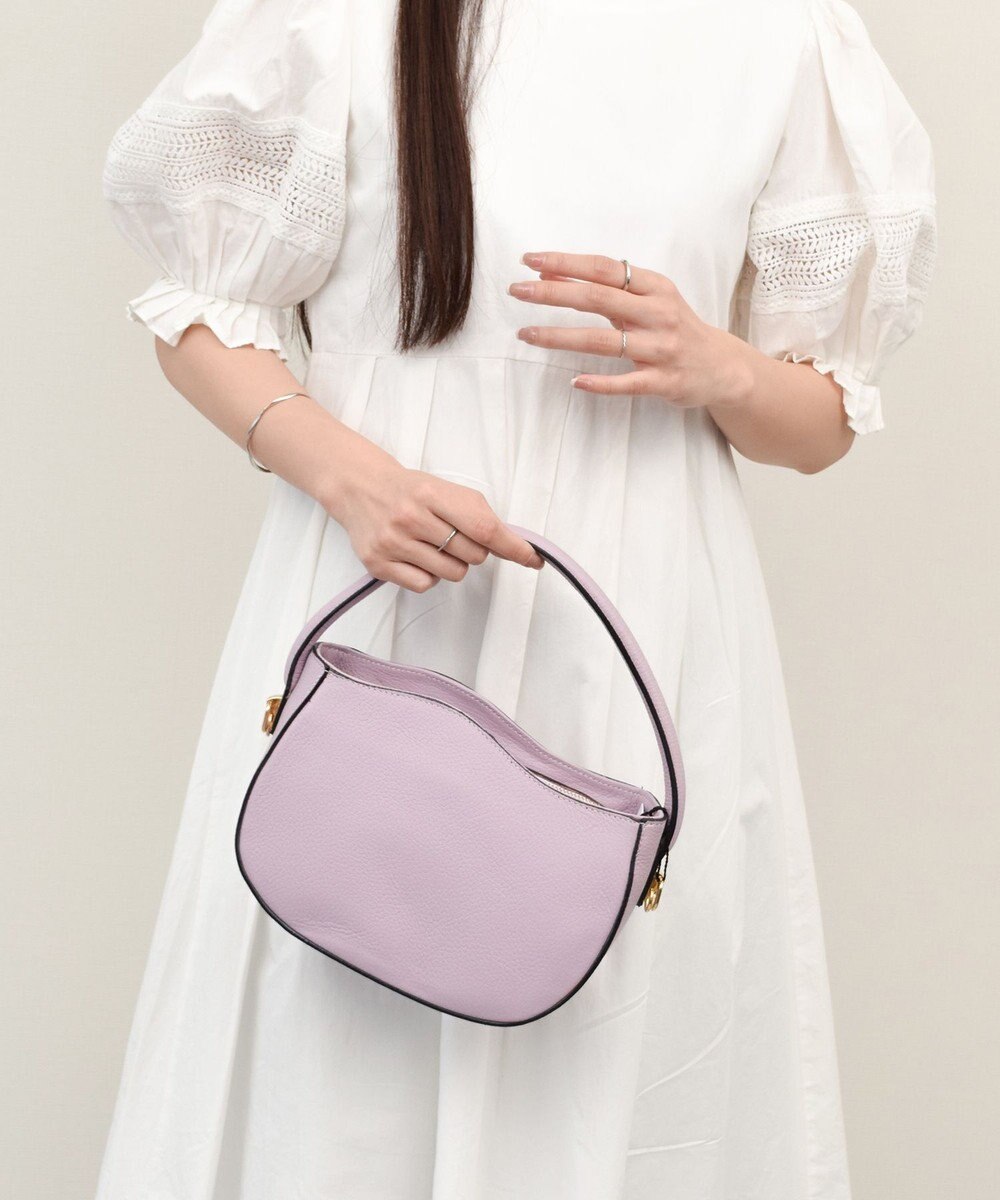 INTER-CHAUSSURES 【ANDREA CARDONE】ウェーブカットレザーハンドバッグ 