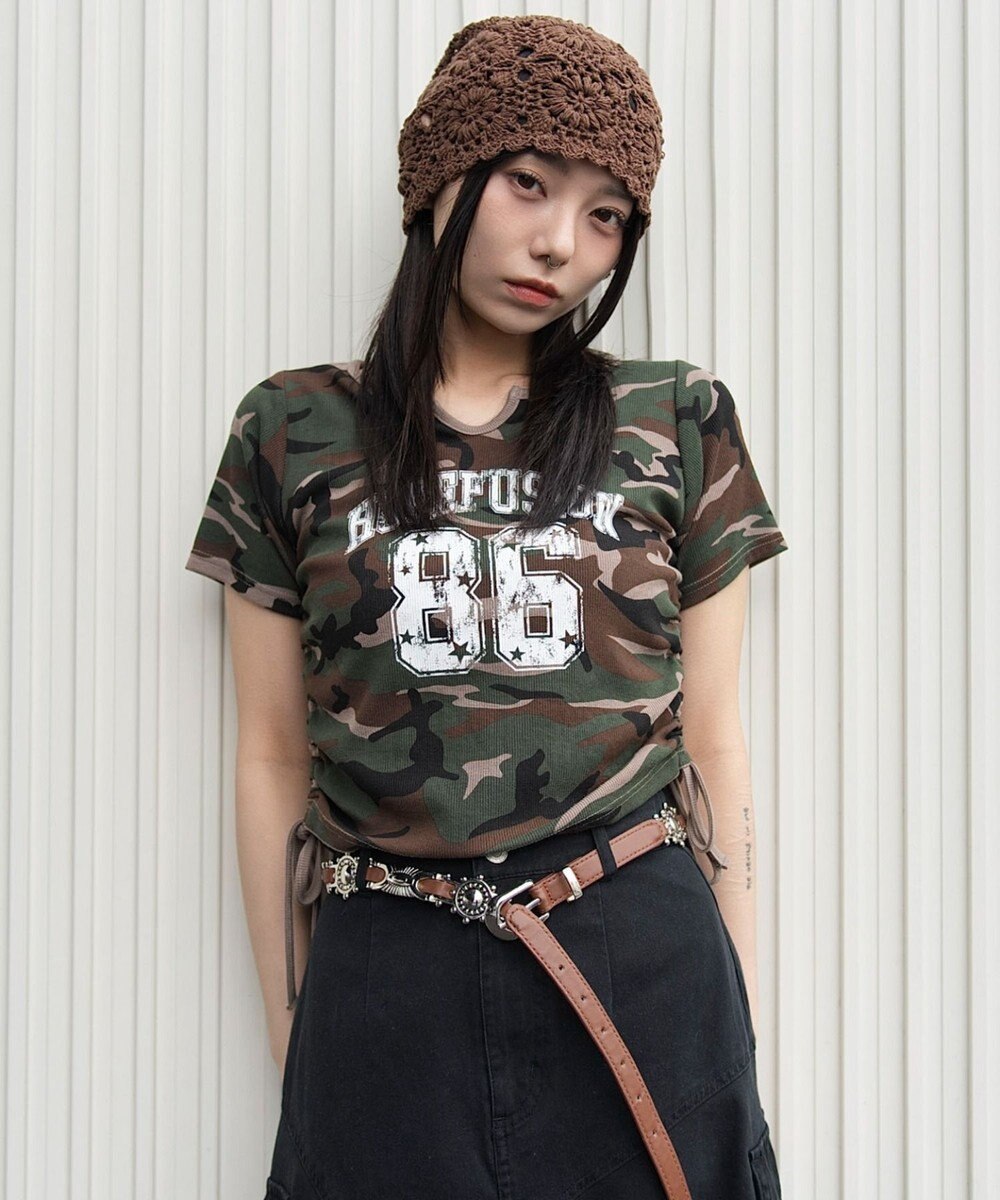 WEGO キーネックサイドレースアップちびT 