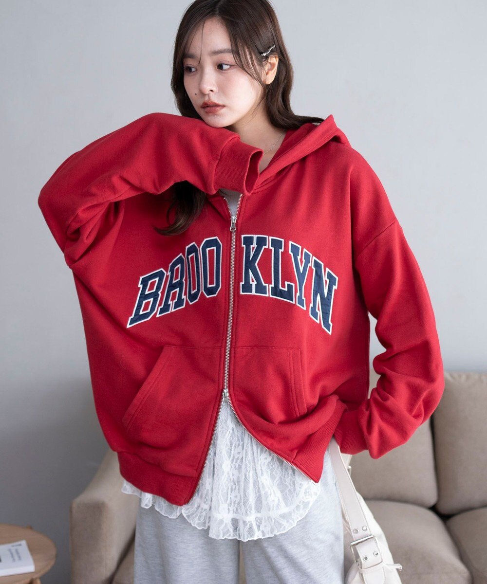 WEGO グラフィックBIGZIPパーカー 