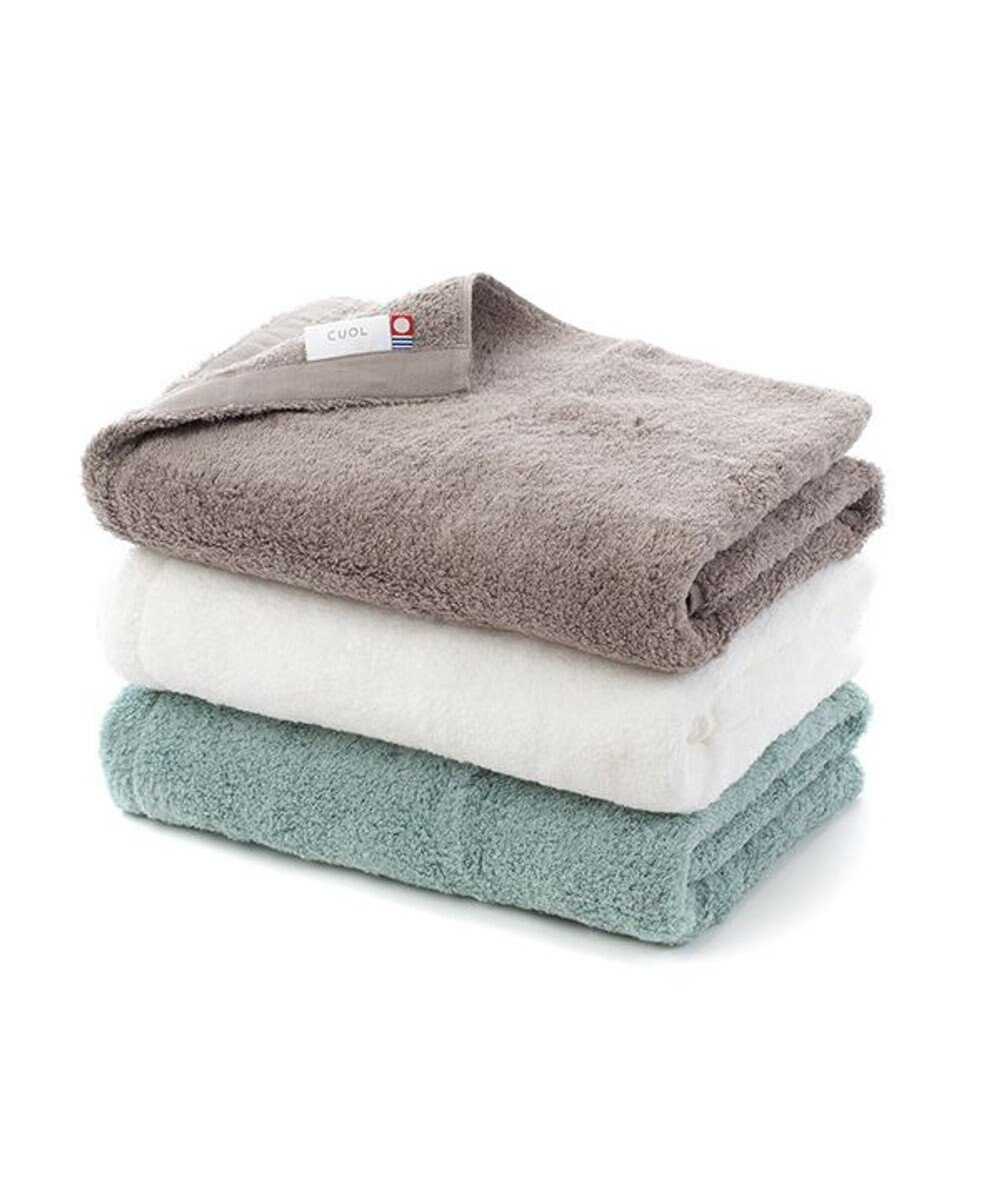 PRESENTERS ROOM CUOL タオルではじめるスキンケア・美髪ケア / フェイスタオル　ホワイト×アイスグレー 