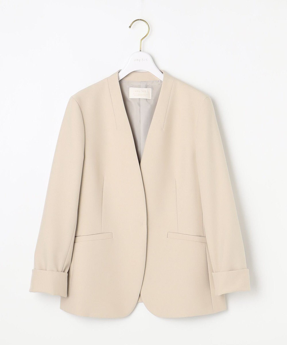ANY SIS 【洗える】褒めらレディノーカラー ジャケット 